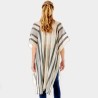 Striped Lurex Cover Up Poncho Kimono for Women - Elegant & Versatile