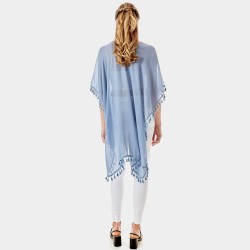 Tassel Trimmed Solid Cover Up for Women - Stylish & Versatile