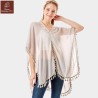 Tassel Trimmed Solid Cover Up for Women - Stylish & Versatile