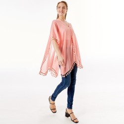 Tassel Trimmed Solid Cover Up for Women - Stylish & Versatile