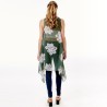 Lily Flower Patterned Chiffon Cover Up Vest | Lightweight Polyester